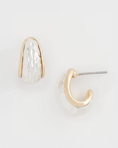 Mini Mixed Metal Huggie Earrings