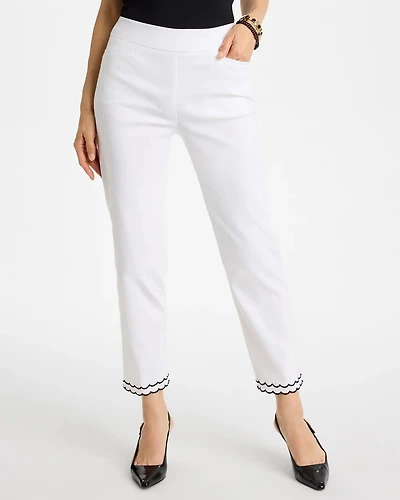Petite Contrast Scallop Brigitte™ Slim Crop Pant