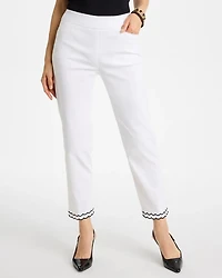 Petite Contrast Scallop Brigitte™ Slim Crop Pant