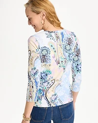 Patch Cotton Stretch 3/4 Sleeve Tee