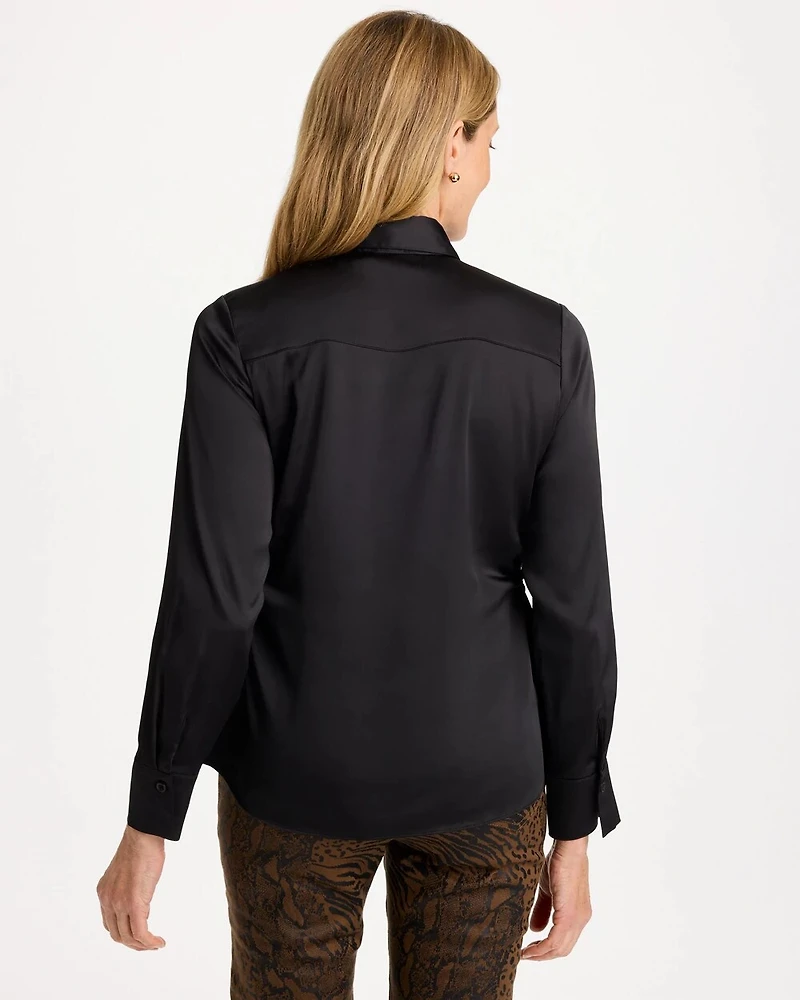 Satin Twill Collared Shirt