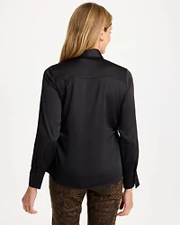Satin Twill Collared Shirt