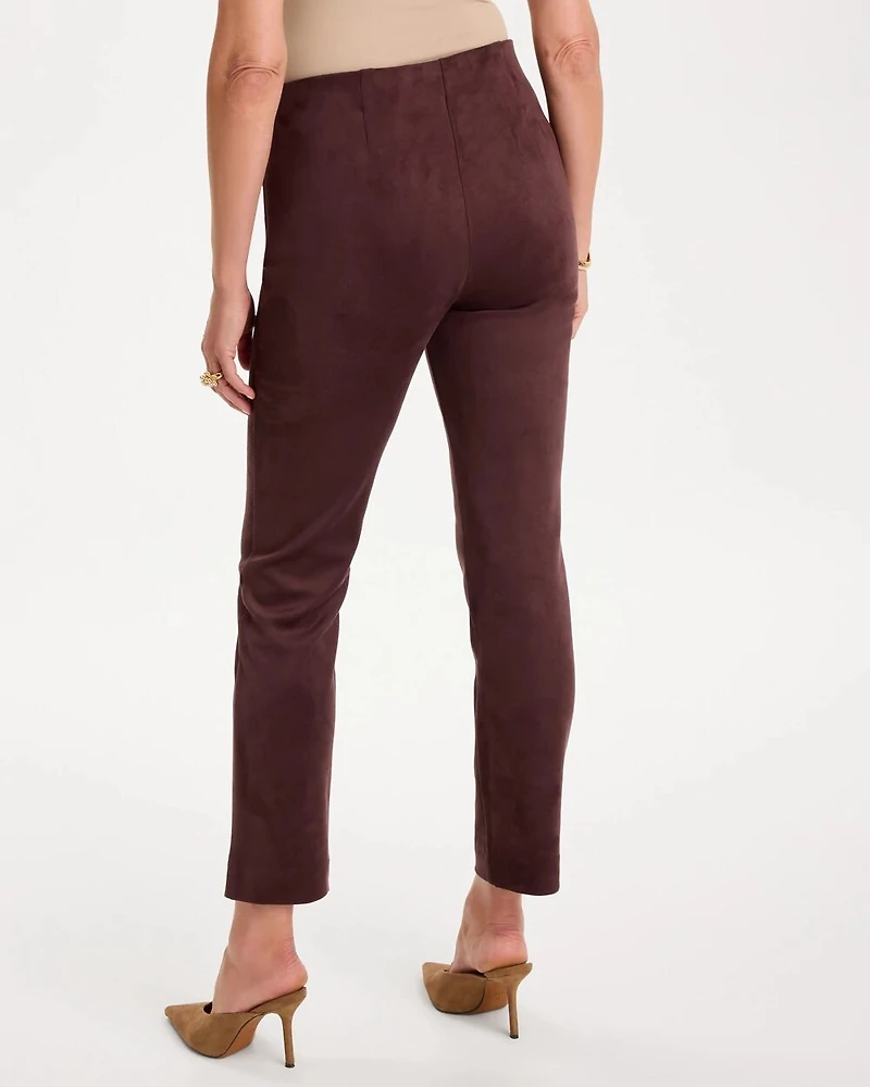 Faux Suede Juliet Slim Ankle Pants