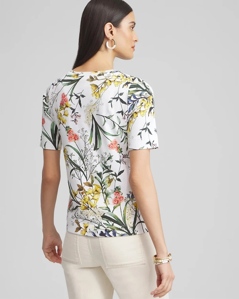Floral Everyday Elbow Sleeve Tee