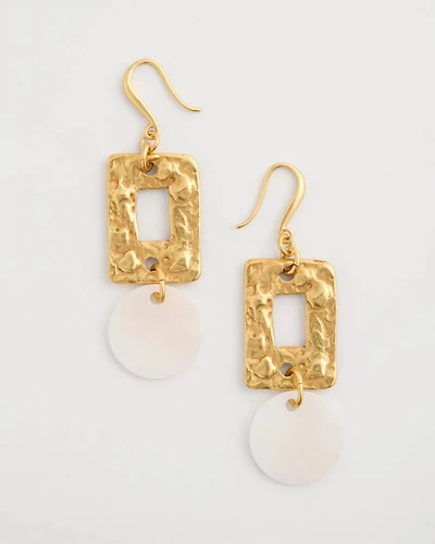 Pearl Hammered Drop Earrings