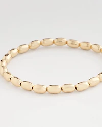 Goldtone Oval Beaded Stretch Bracelet