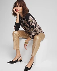 Foil Dolman-Sleeve Sweater