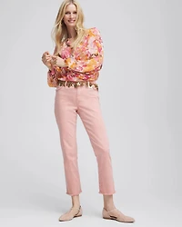 Girlfriend Frayed Cropped Jeans