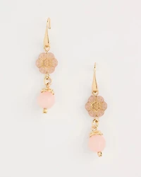 Flower Beaded Drop Earrings