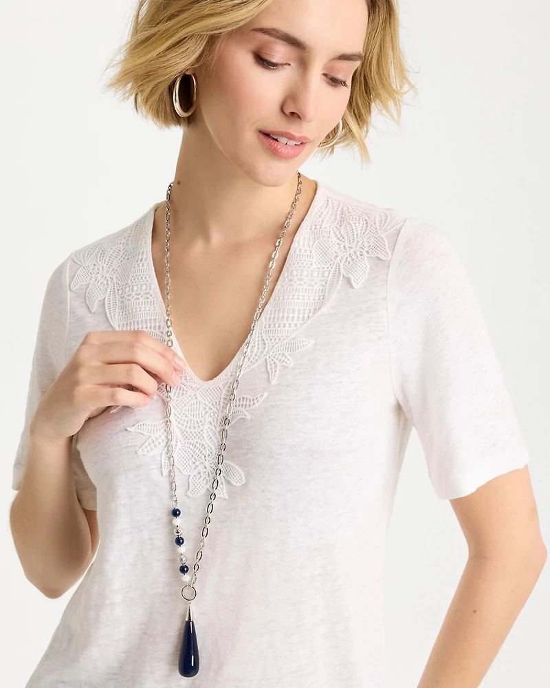 Siren Teardrop Pendant Necklace