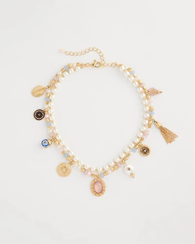 Genuine Jade Stone Charm Short Necklace