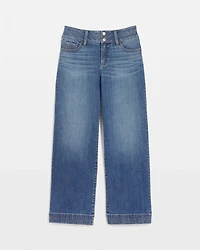 Double Stitch Wide-Leg Cropped Pants