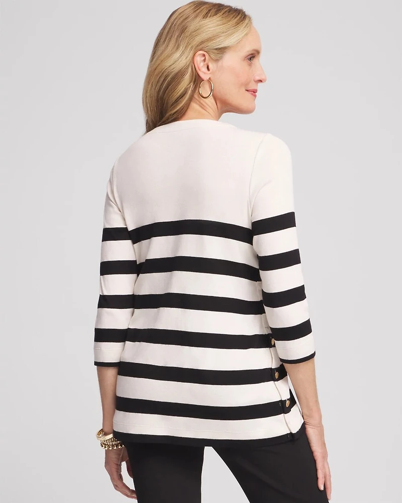 Stripe Button Detail Tunic