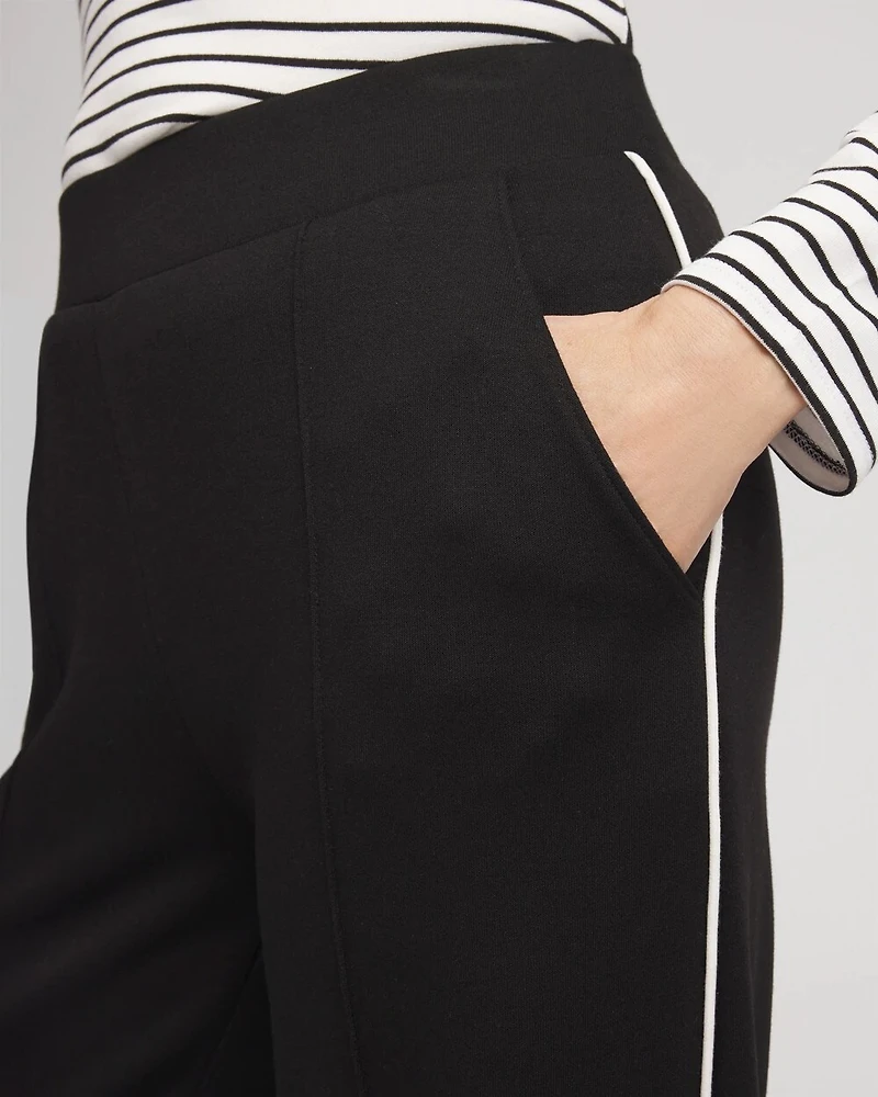 Petite Zenergy® Double-Knit Striped Wide Leg Pants