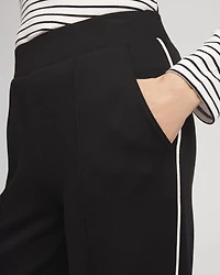 Petite Zenergy® Double-Knit Striped Wide Leg Pants