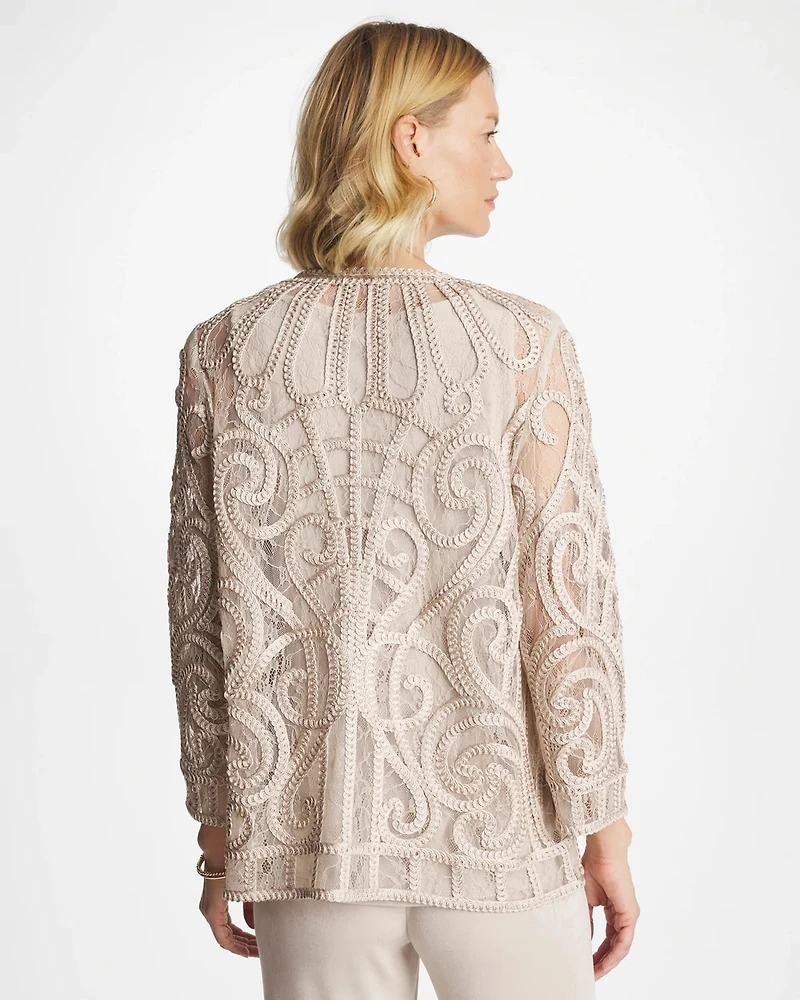 Short Embroidered Lace Jacket