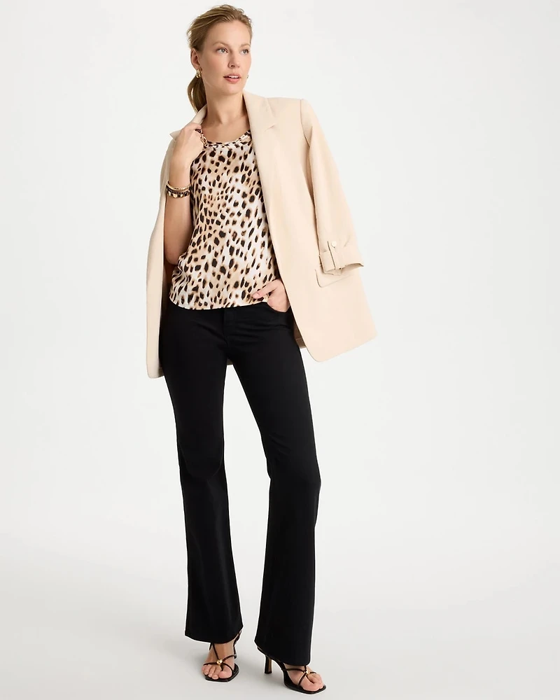 Animal Print Jersey Satin Tank Top