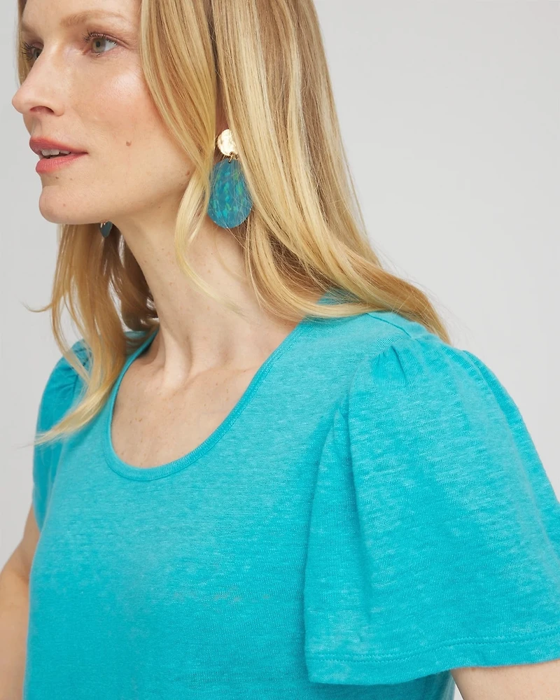 Linen Flutter Sleeve Tee