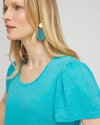 Linen Flutter Sleeve Tee