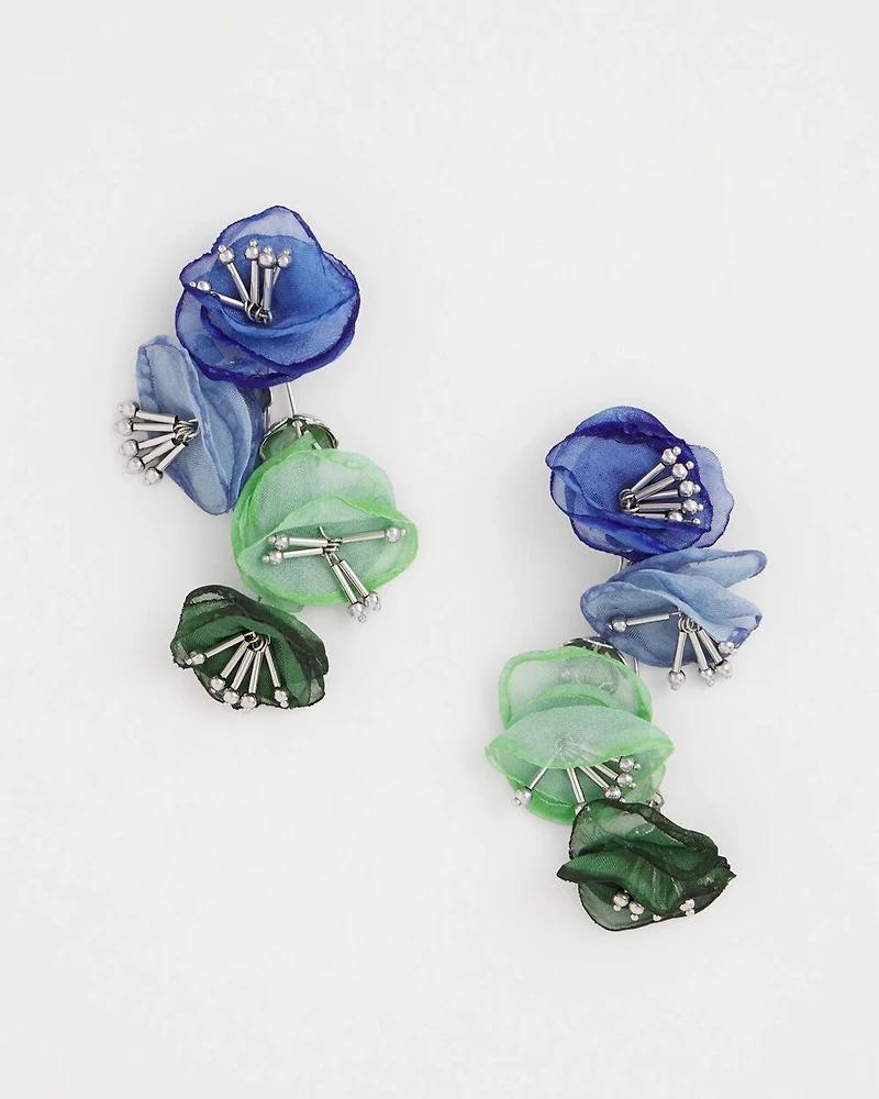 Multi Floral Linear Earrings