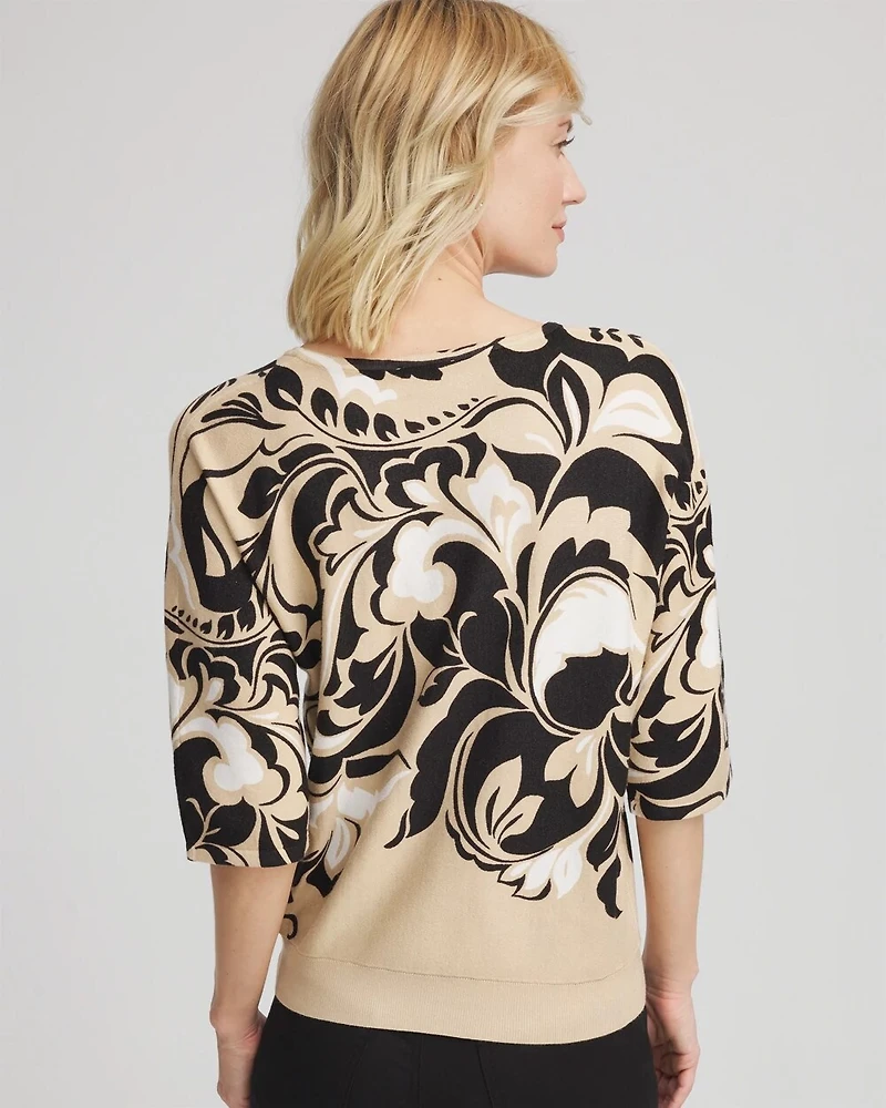 Printed Dolman Sweater