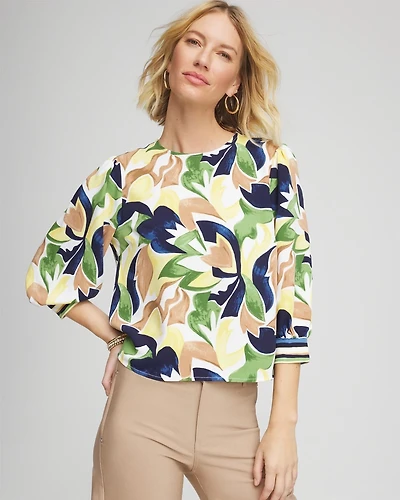 Mod Blooms Matte Satin Pullover