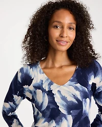Ella V-Neck Floral Pullover Sweater