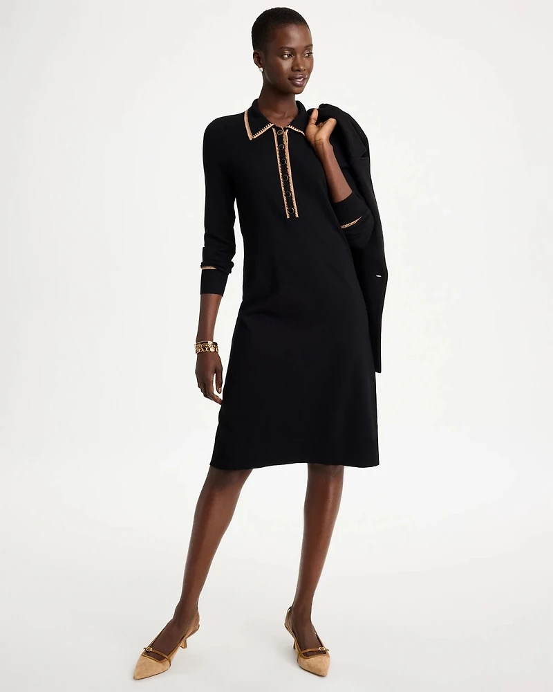 Whipstitch Knit Sweater Dress