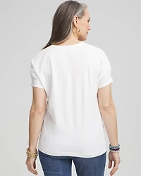 Butterfly Cotton V-Neck Tee