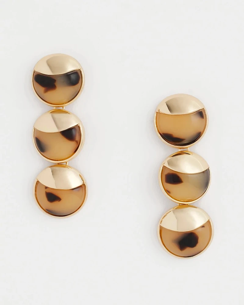 No Droop® Golden Tortoise Linear Drop Earrings