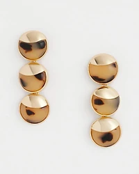 No Droop® Golden Tortoise Linear Drop Earrings