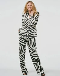 Zebra Animal Print Crepe Pants