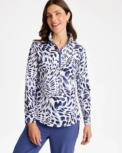 Zenergy® UPF Printed Half Zip Polo