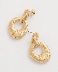 Crinkle Goldtone Doorknocker Earrings