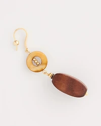 Linear Wood Drop Earrings