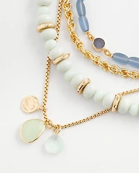 Multi Strand Ocean Charm Necklace