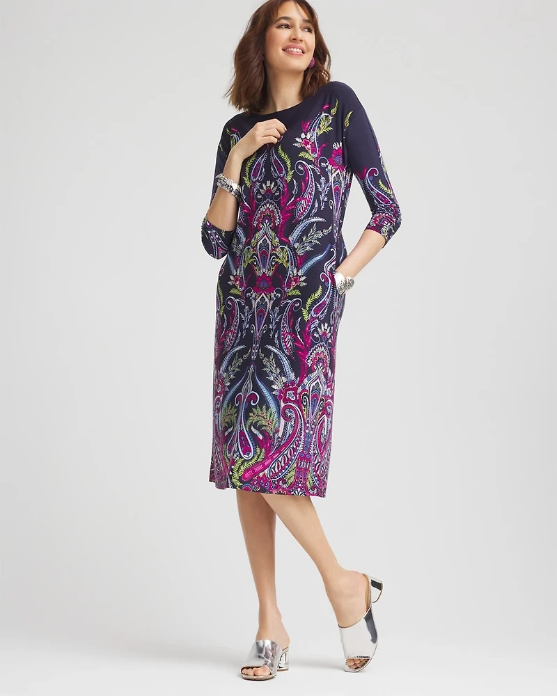 Ruched Sleeve Jersey Midi Dress