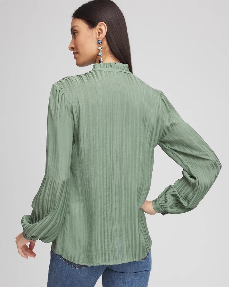 Georgette Ruffled-Hem Blouse