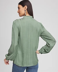 Georgette Ruffled-Hem Blouse
