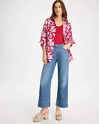 No Iron Stretch Palm Print Shirt