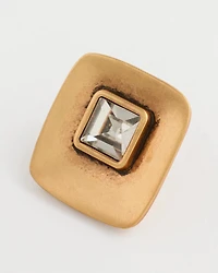 Gold Pave Square Stud Earrings