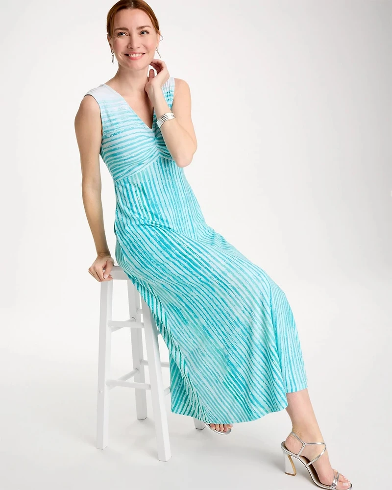 Ombre Coastal Striped Knit Dress