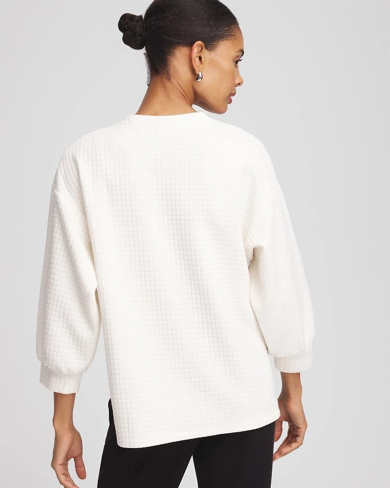 Zenergy® Jacquard Bubble-Sleeve Top