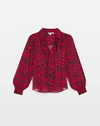 Chiffon Ruffle Neck Blouse