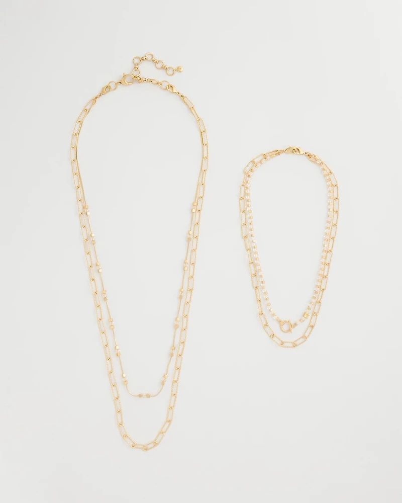 Sea Foam Multi-Strand Convertible Necklace