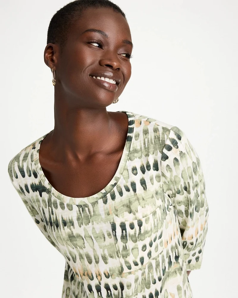Printed Cotton Slub Tee