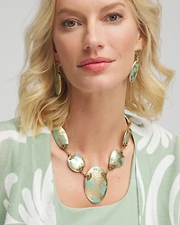 Turquoise and Gold Bib Necklace