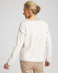 Contrast Stitch V-Neck Sweater
