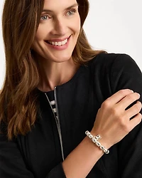 Silvertone Round Charm Bracelet