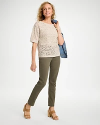 Cotton-Blend Dolman Pullover Sweater
